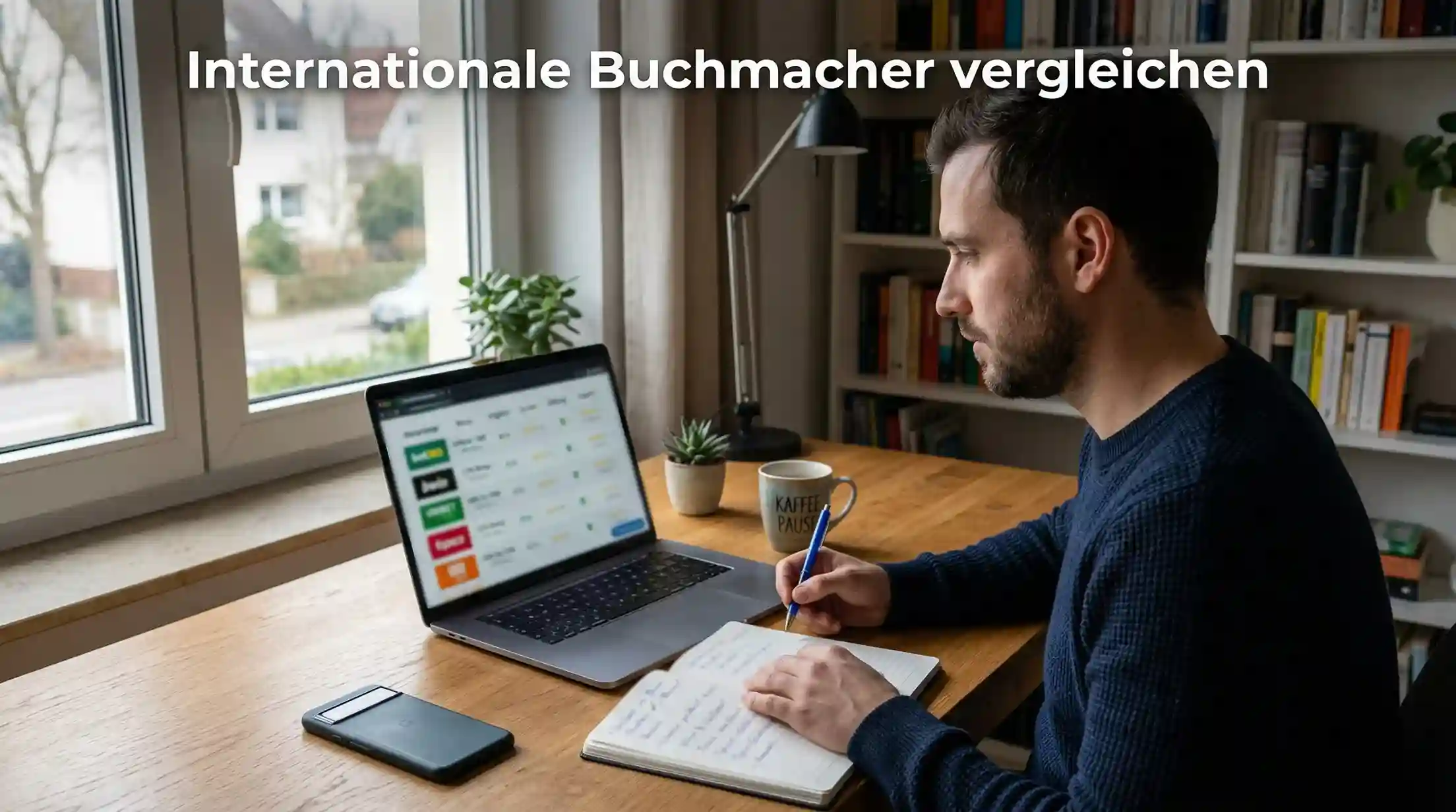 Person vergleicht verschiedene Optionen auf einem Laptop-Bildschirm